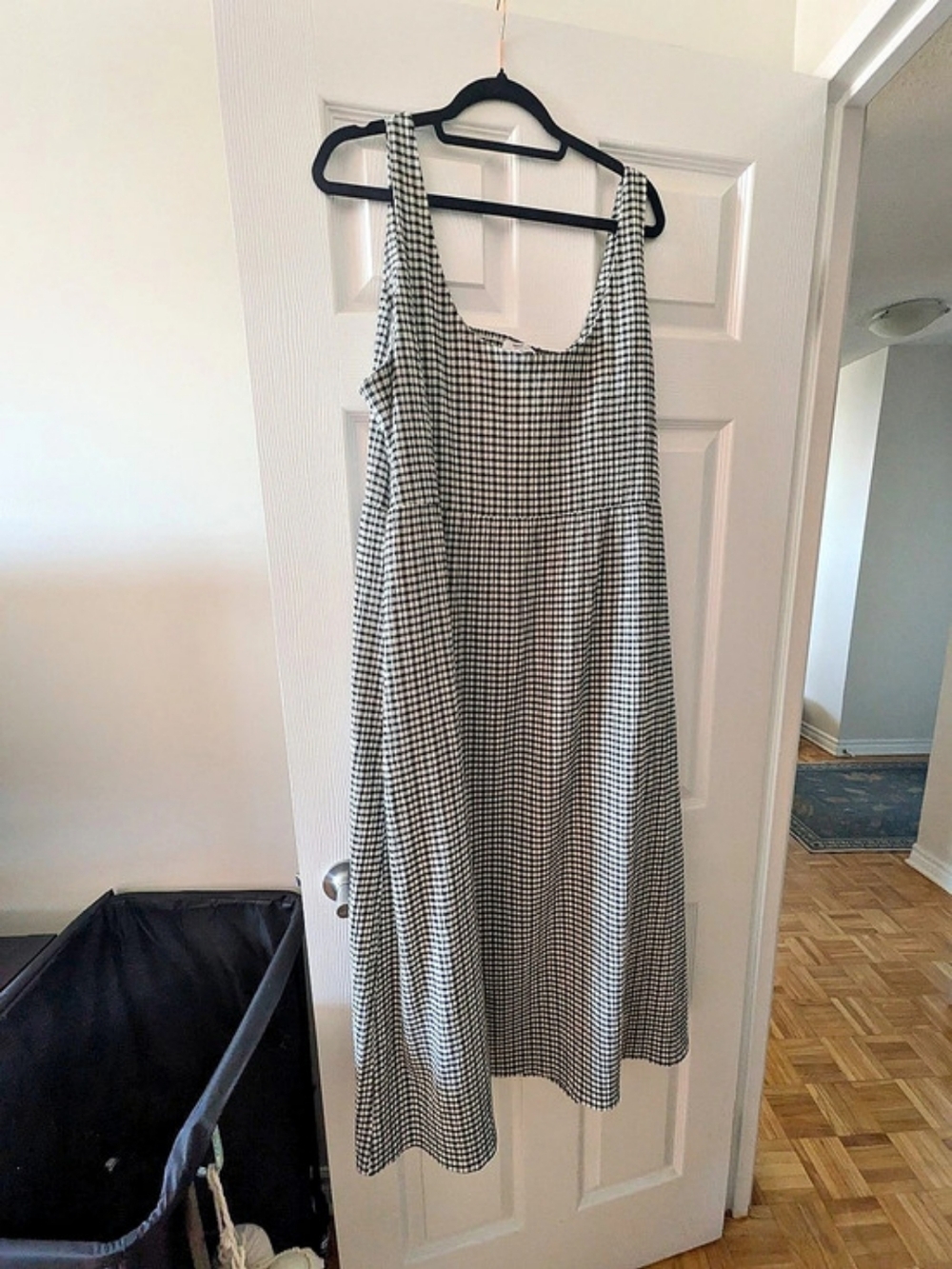 Smash And Tess Gingham Midi Dress in Black & White